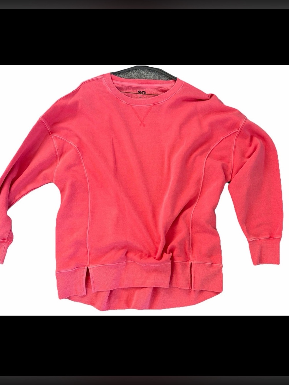 SO Clothing Women’s Crewneck Pullover Sweatshirt Light Red Size XL new